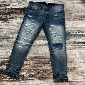 NEW Jordan Craig Sean Slim Taper Distressed Denim Jeans